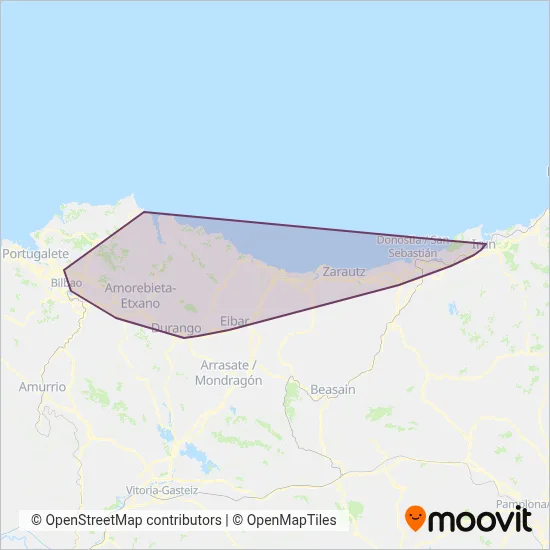 Euskotren Trena (Rail) coverage area map