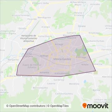 Mapa del área de cobertura de Tuvisa