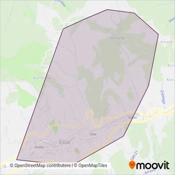 Udalbus Eibar coverage area map