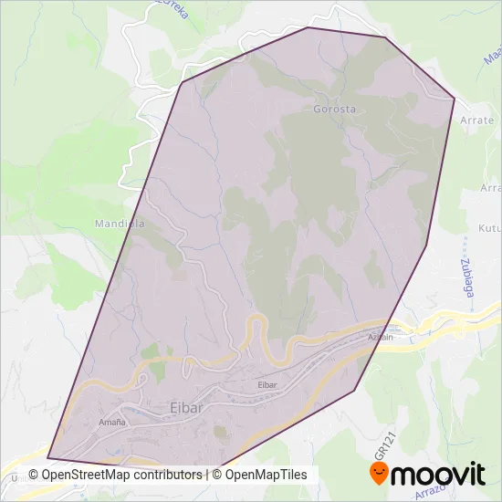 Cobertura del mapa de Udalbus Eibar