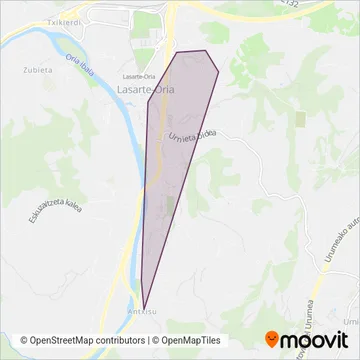 Lurraldebus Urbano De Lasarte coverage area map