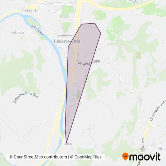 Cobertura del mapa de Lurraldebus Urbano De Lasarte