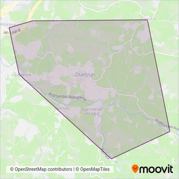 Lurraldebus Urbano De Oiartzun coverage area map
