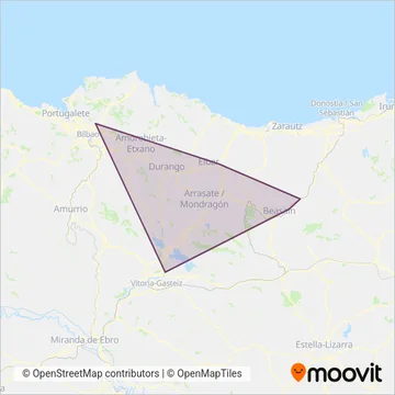 Lurraldebus Transportes Pesa S.a. coverage area map