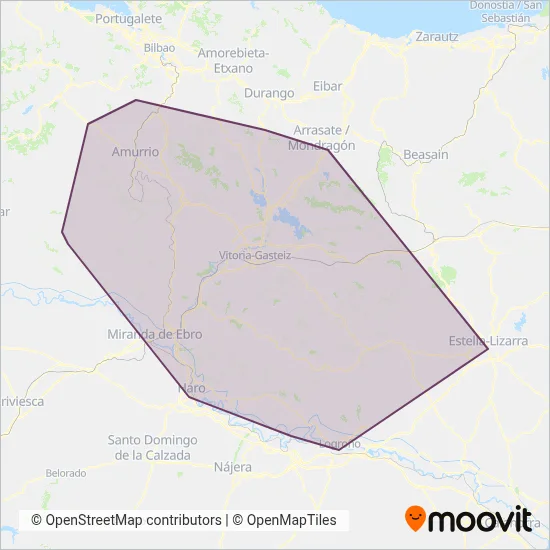 Cobertura del mapa de Álavabus