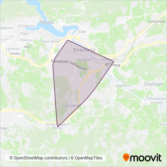 Lurraldebus Urbano De Errenteria coverage area map