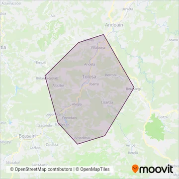 Lurraldebus Tolosaldea coverage area map
