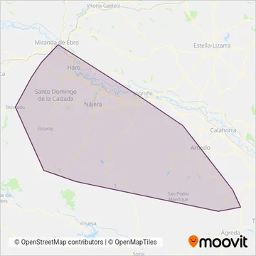 Interurbano coverage area map