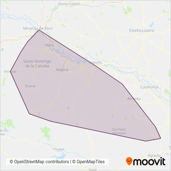 Cobertura del mapa de Interurbano