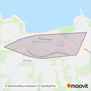 Zarauzko Hiribusa coverage area map