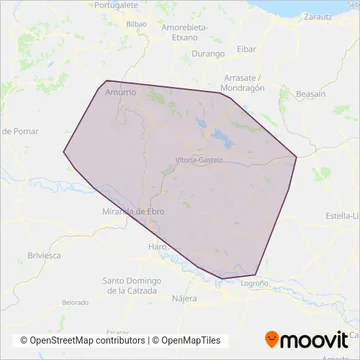 Transporte Comarcal coverage area map
