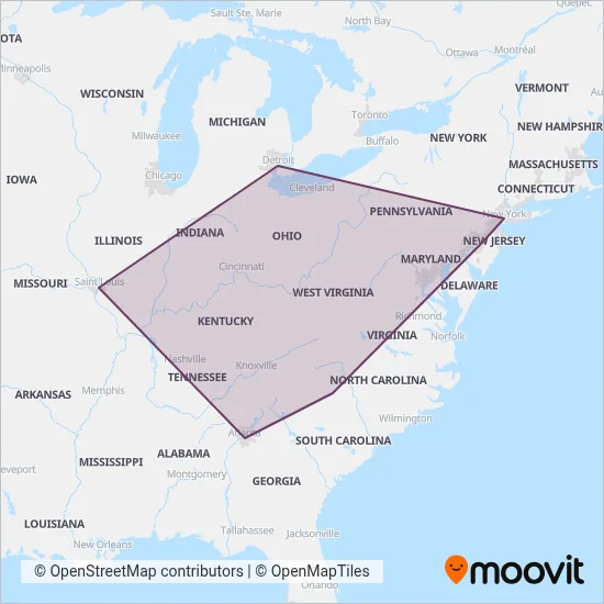 Greyhound-us coverage area map