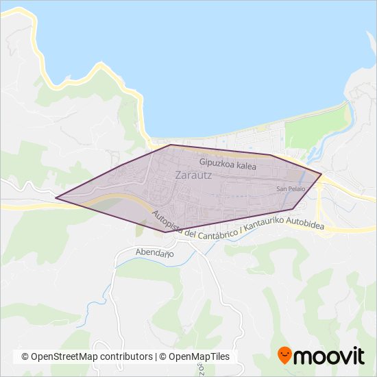 Zarauzko Hiribusa coverage area map