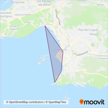 RTM (Ferry) coverage area map
