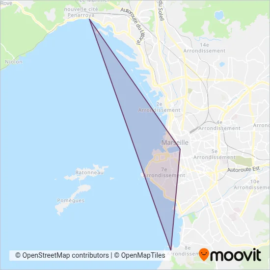Marseille (Ferry) coverage area map