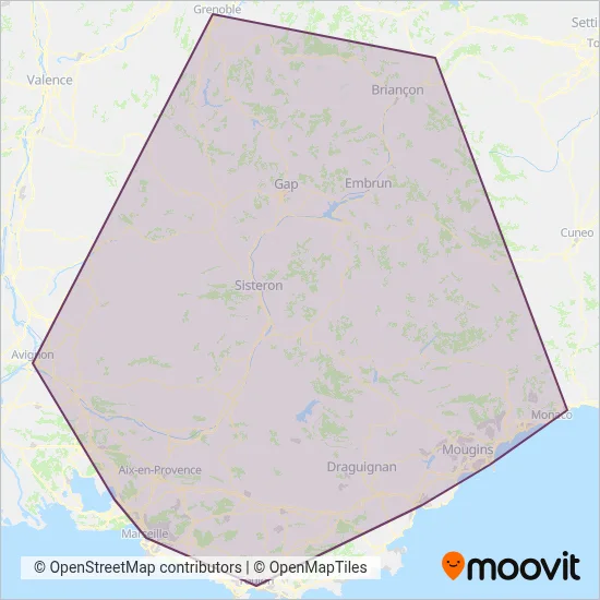 ZOU ! Express (Bus) coverage area map