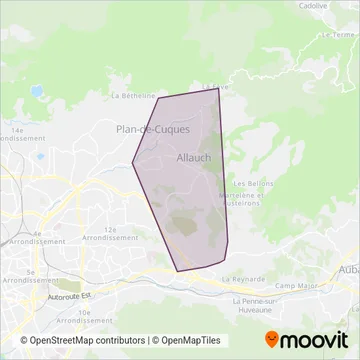 Les bus des Collines coverage area map
