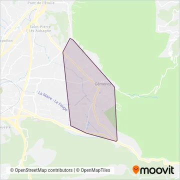 Les bus des Cigales coverage area map