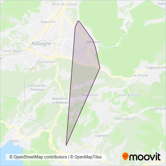 Gémenos coverage area map