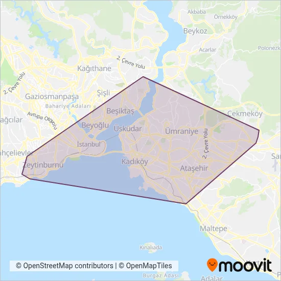 Dolmuş coverage area map
