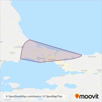 İett Bölgesel Hatlar coverage area map