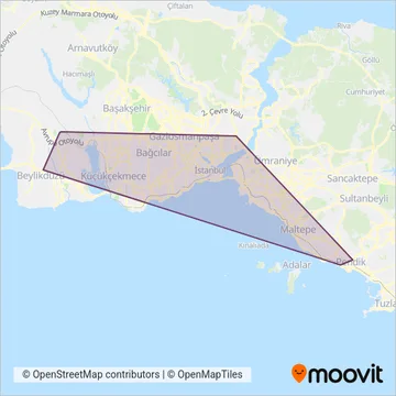 İett Çift Katlı Hatlar coverage area map