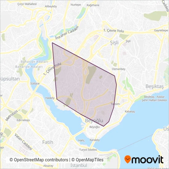 Beyoğlu Belediyesi coverage area map