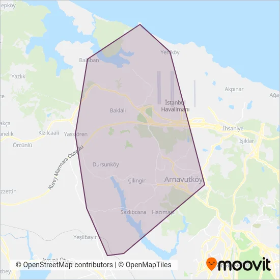 Arnavutköy Belediyesi coverage area map