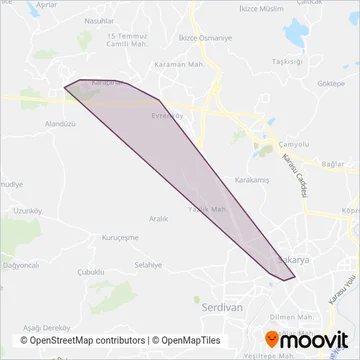 Metrobüs (Bus) coverage area map