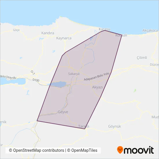 Sakarya ÖHO coverage area map