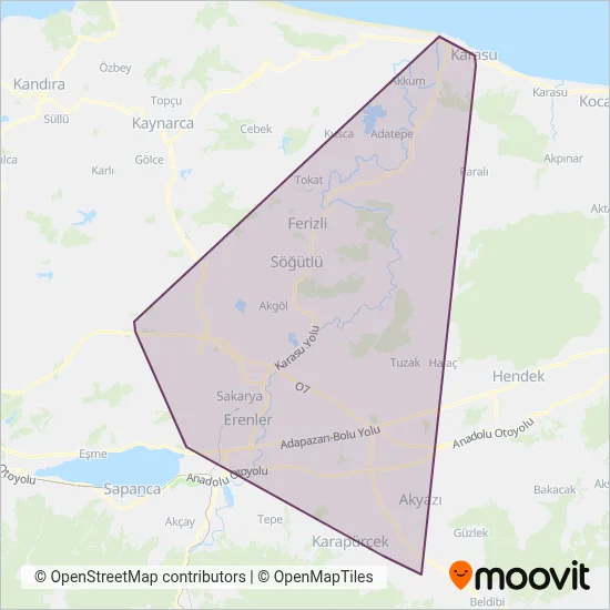Sakarya Minibüsleri coverage area map