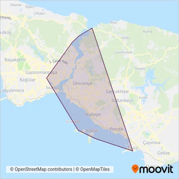 Şehir Hatları coverage area map