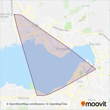 Tram İzmir coverage area map