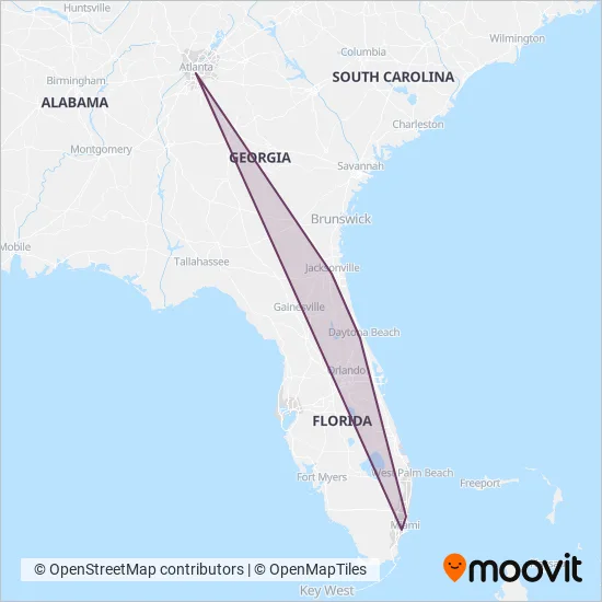 Megabus coverage area map