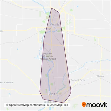 Beloit Transit System coverage area map