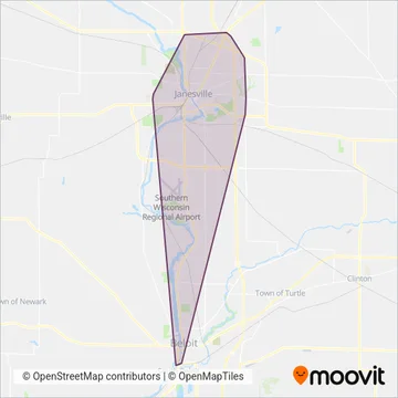Janesville Transit System coverage area map