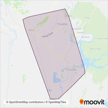 Mapa del área de cobertura de B-Line