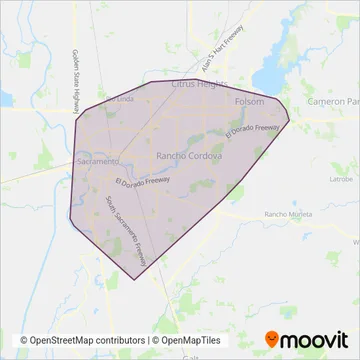 SacRT (Bus) coverage area map