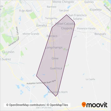 Empresa Transportes del Sur SRL coverage area map