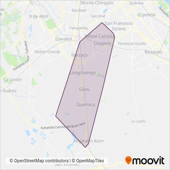 Empresa Transportes del Sur SRL coverage area map