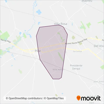 Empresa de Transportes Tratado del PIlar S.R.L. coverage area map