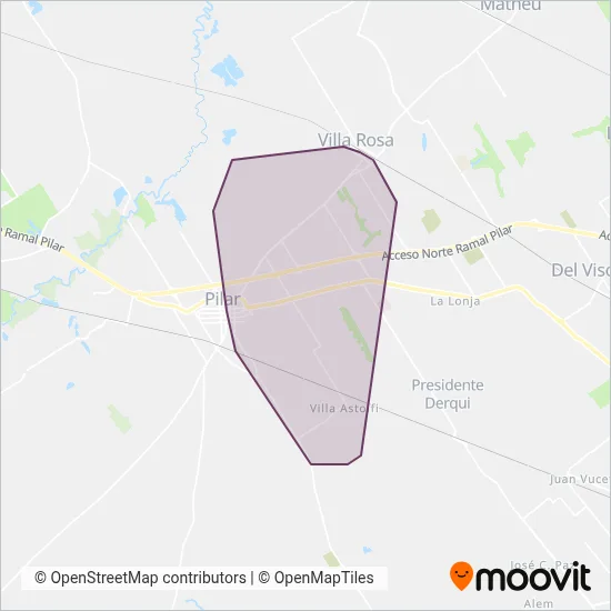 Empresa de Transportes Tratado del PIlar S.R.L. coverage area map