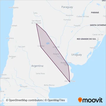 Trenes Argentinos coverage area map
