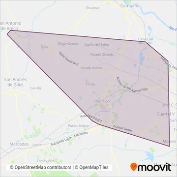 Ruta Bus S.A. coverage area map