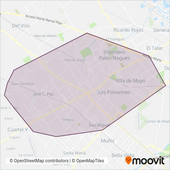 EPELSA (Expreso Parque El Lucero SA) coverage area map