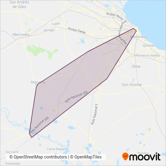 Del Sur Bus coverage area map