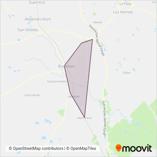 Empresa de Transportes Santa Rita coverage area map