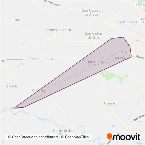 Transportes 11 de Junio S.R.L. coverage area map