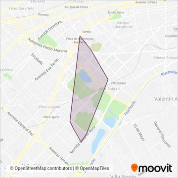 Subte de Buenos Aires (Tram) coverage area map