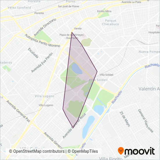 Subte de Buenos Aires (Tram) coverage area map
